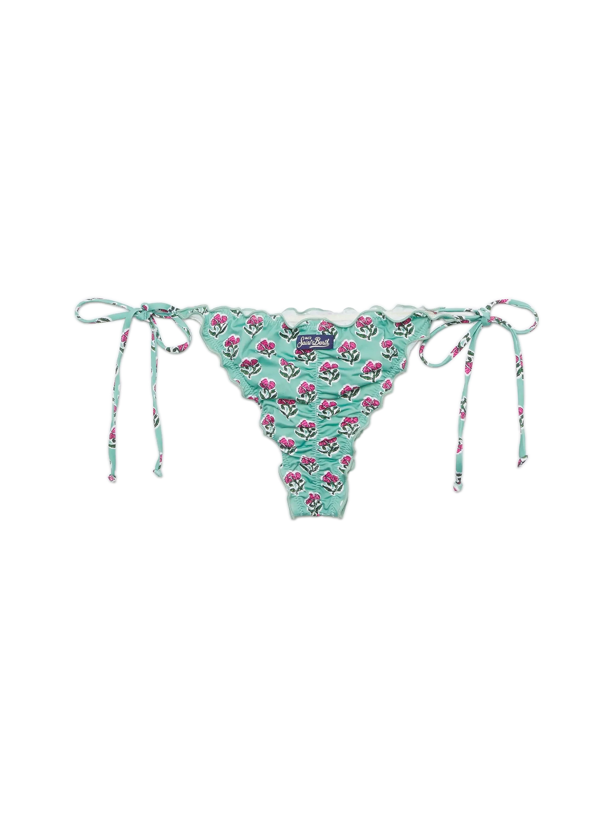 Slip mare Miami con stampa floreale Jaipur nei toni del verde salvia e del fucsia