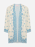 Giacca kimono Milos blu navy con stampa paisley bandana