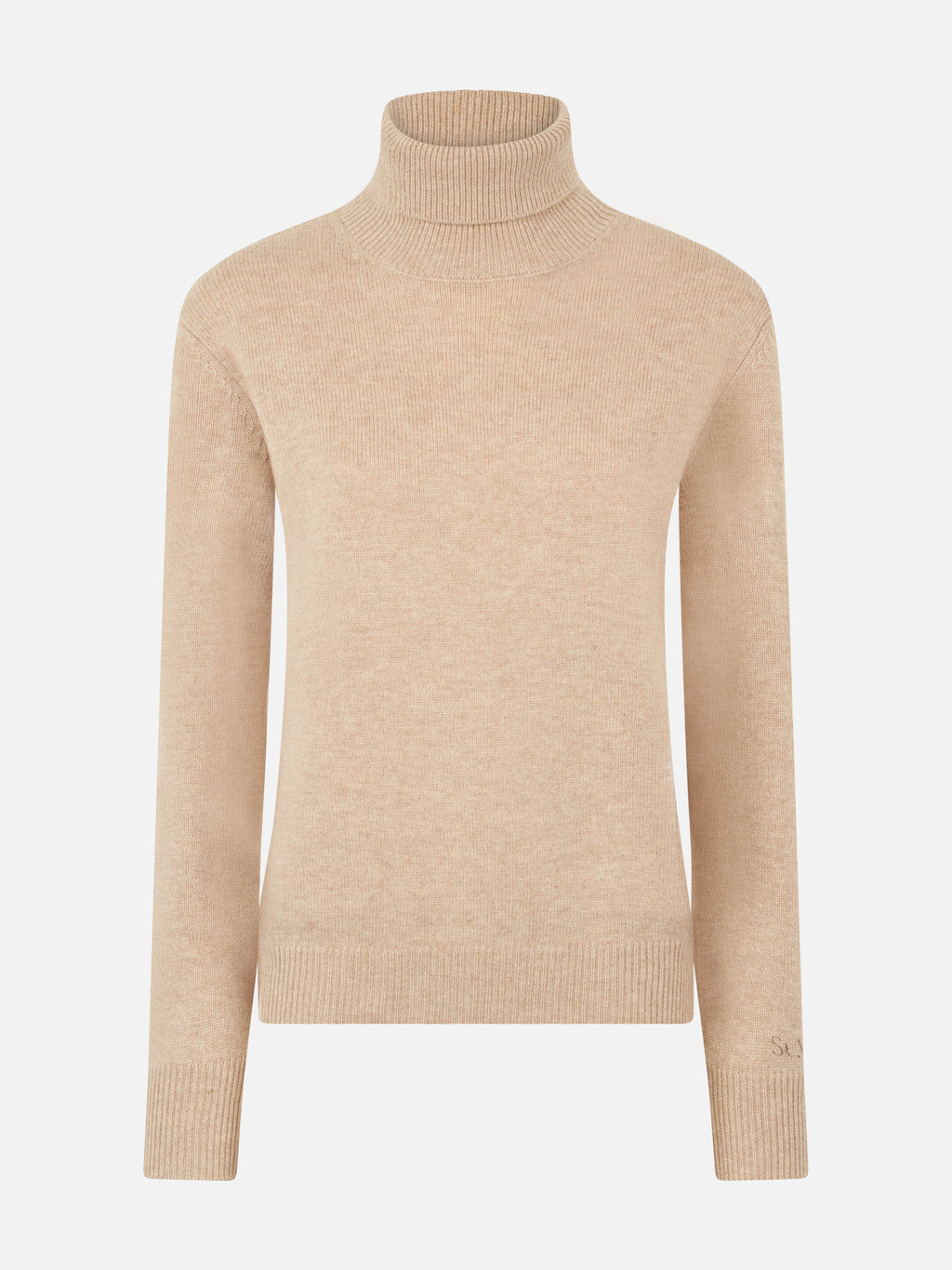 Maglia dolcevita Moody beige melange in cashmere