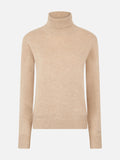 Maglia dolcevita Moody beige melange in cashmere
