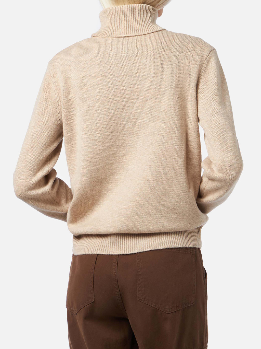 Maglia dolcevita Moody beige melange in cashmere