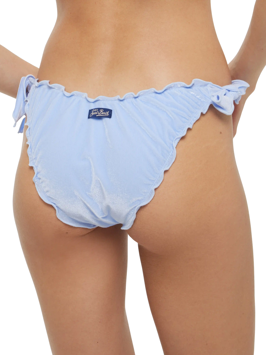 Slip mare Moon azzurro in velluto