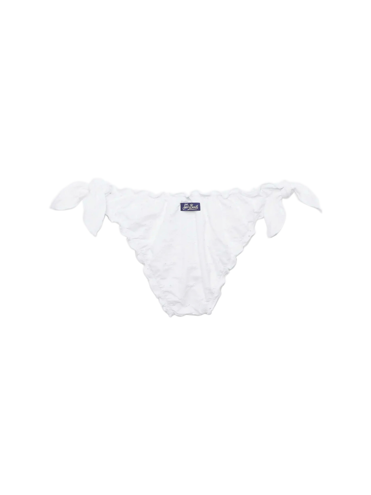Slip mare Moon bianco in sangallo con ricamo mini margherite