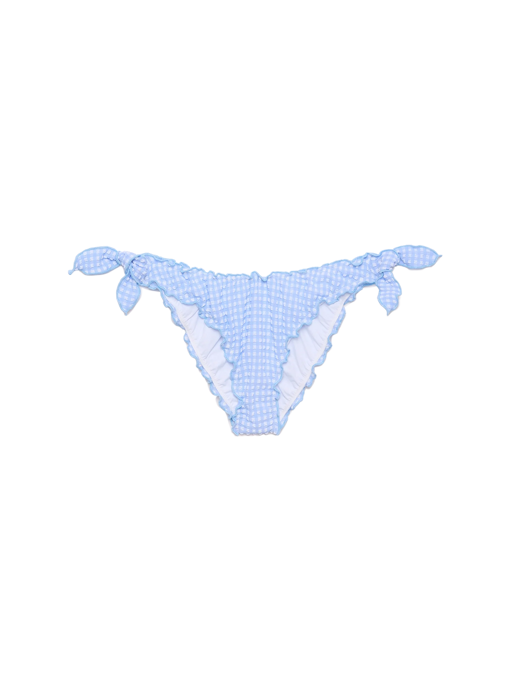 Slip mare Moon azzurro in seersucker con motivo vichy