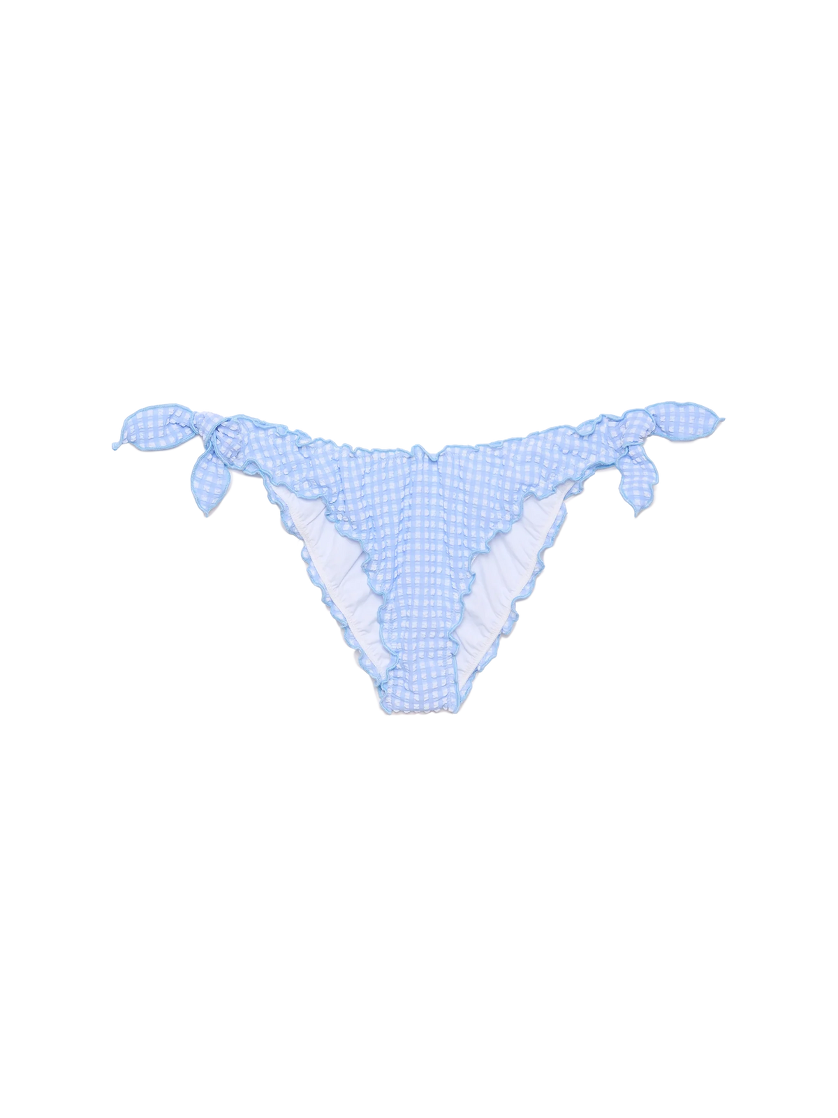 Slip mare Moon azzurro in seersucker con motivo vichy