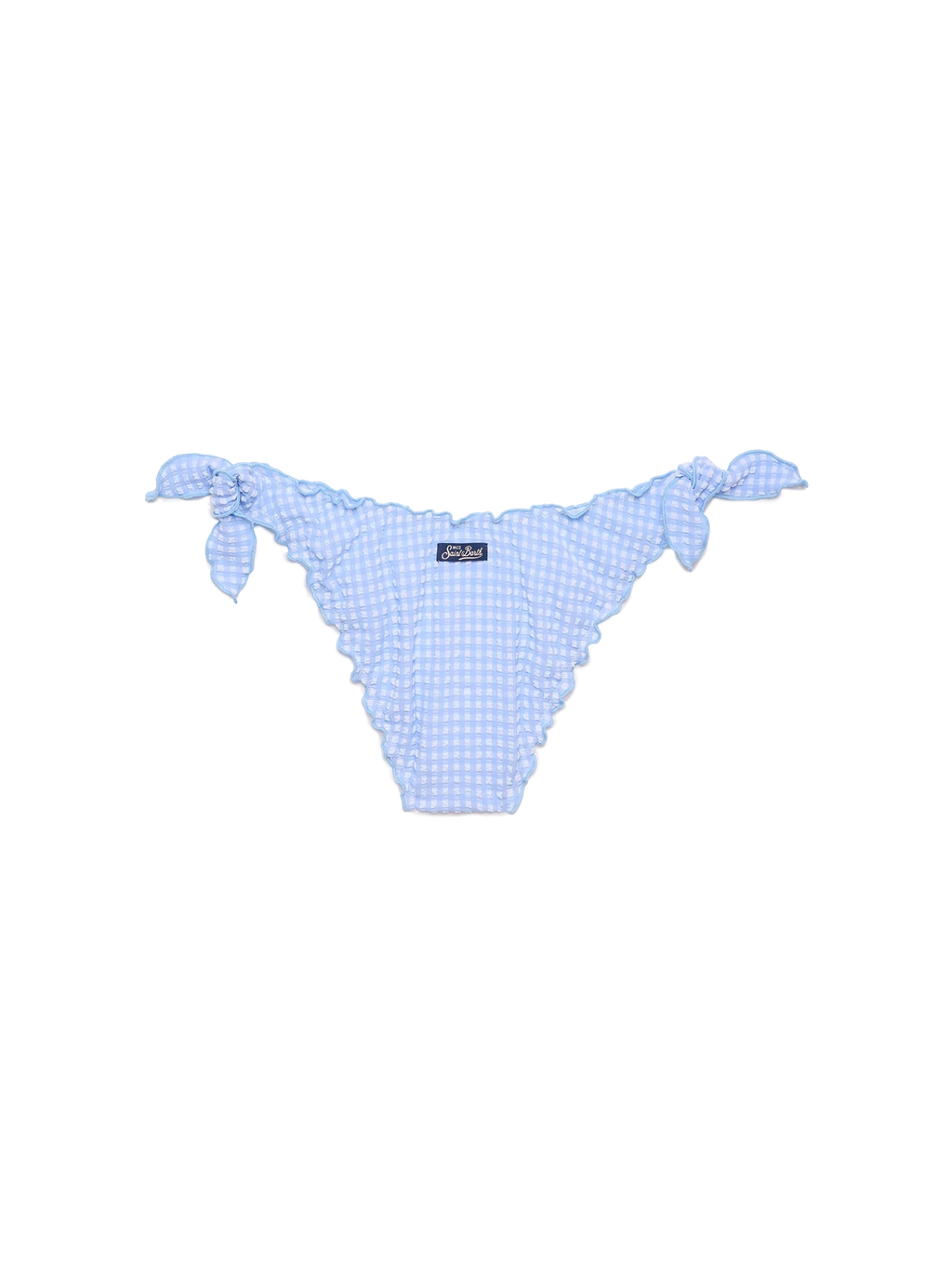 Slip mare Moon azzurro in seersucker con motivo vichy