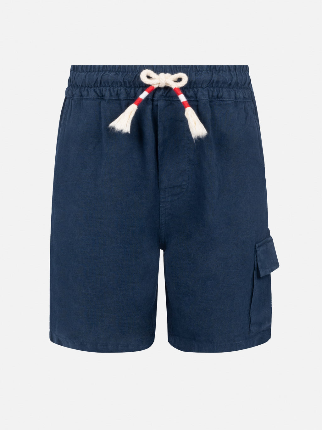 Bermuda Marseille Jr blu navy in lino