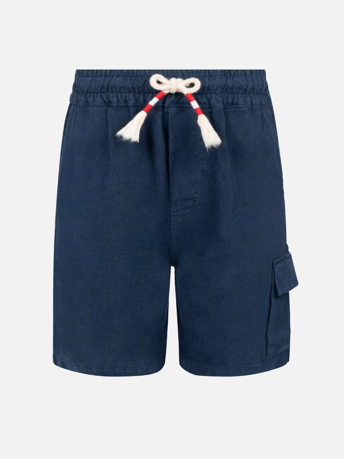 Bermuda Marseille Jr blu navy in lino