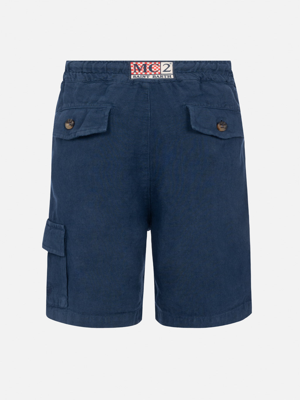 Bermuda Marseille Jr blu navy in lino