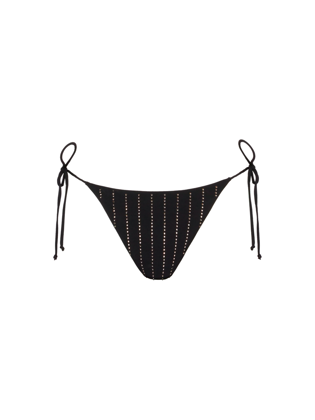 Slip mare Marielle nero modello brasiliana con righe di strass