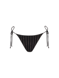 Slip mare Marielle nero modello brasiliana con righe di strass