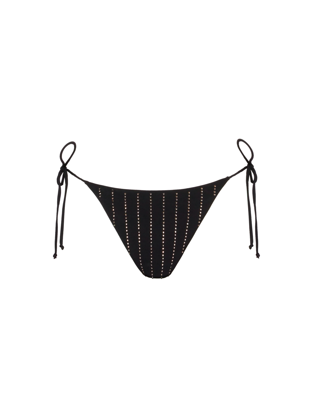 Slip mare Marielle nero modello brasiliana con righe di strass