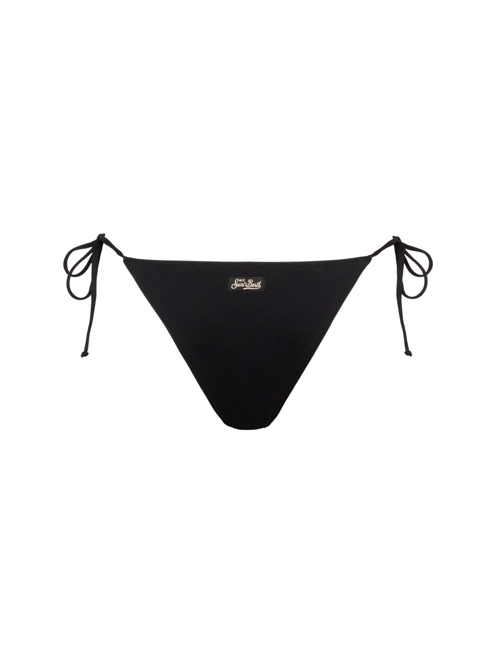 Slip mare Marielle nero modello brasiliana con righe di strass