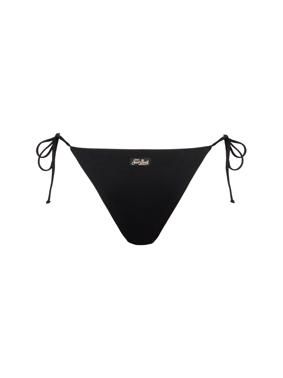 Slip mare Marielle nero modello brasiliana con righe di strass
