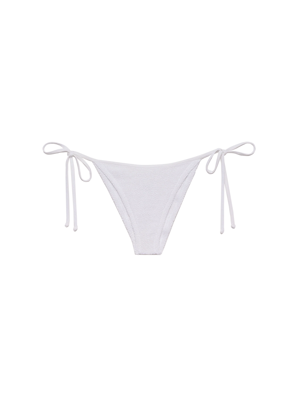 Slip mare Marielle String bianco in tessuto crinkle modello brasiliana