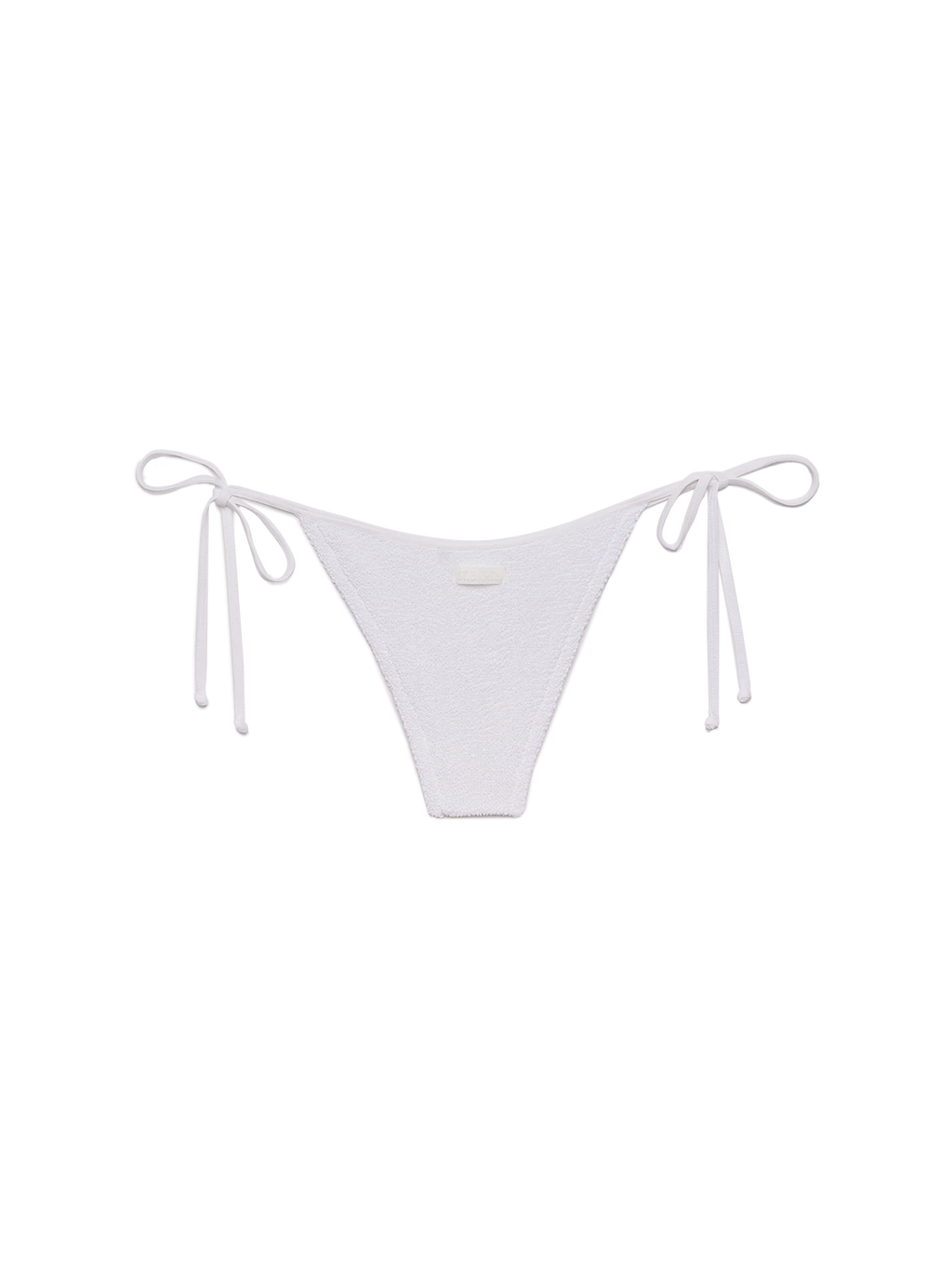 Slip mare Marielle String bianco in tessuto crinkle modello brasiliana