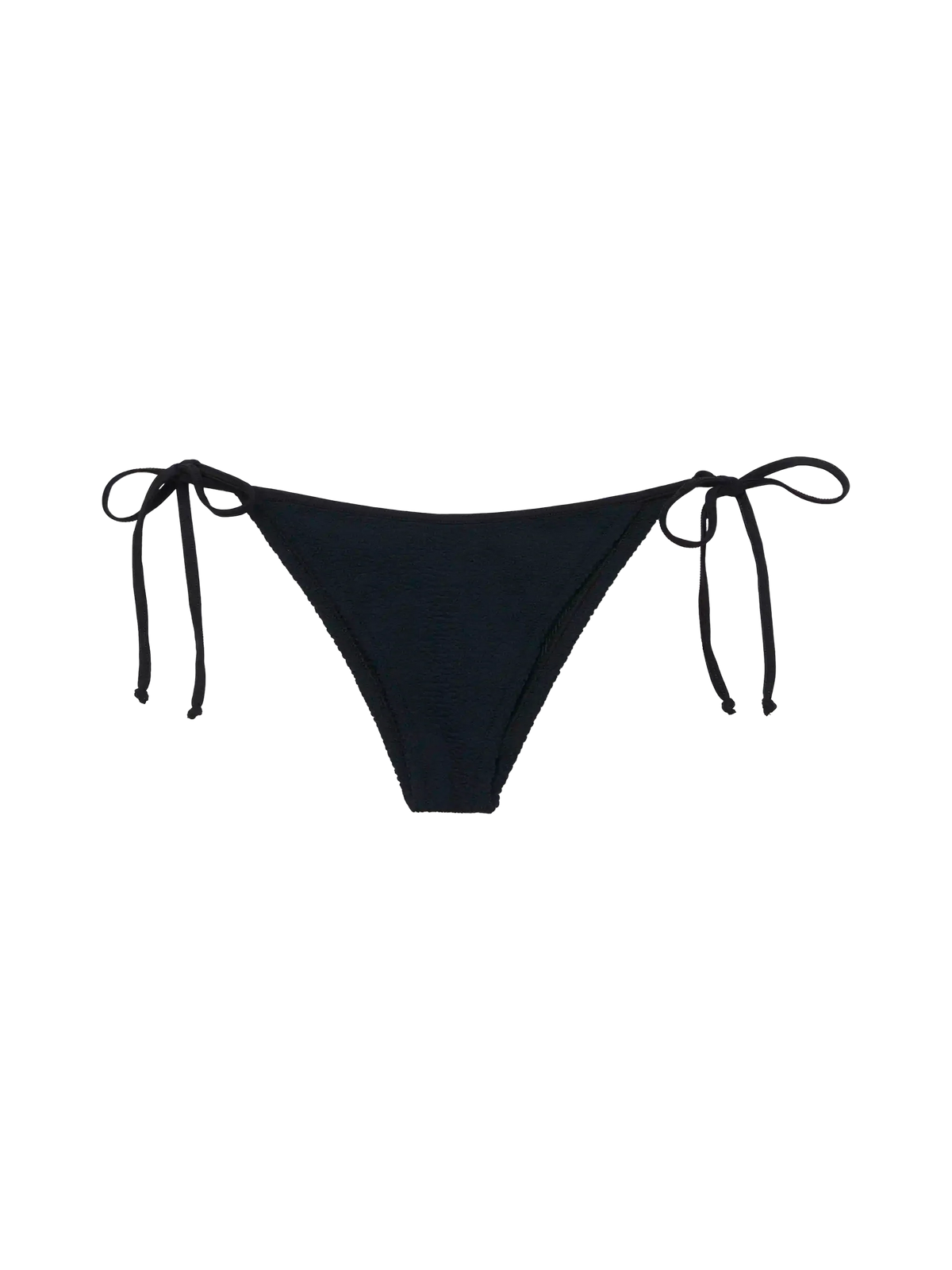 Slip mare Marielle String nero in tessuto crinkle modello brasiliana