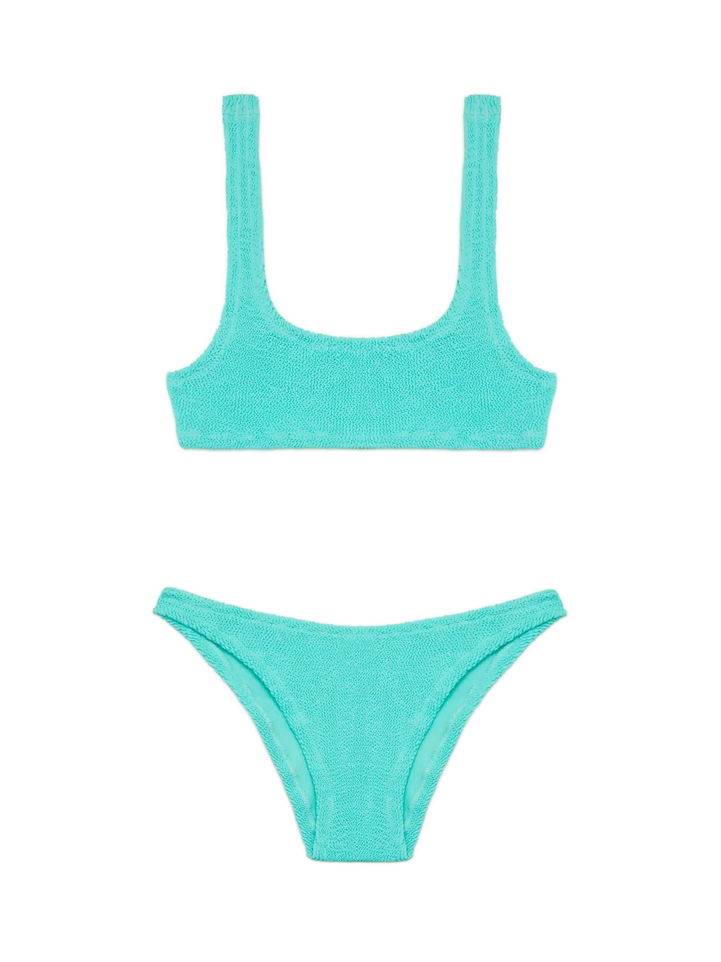 Bikini bralette Naima Elise verde acqua in tessuto crinkle