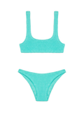 Bikini bralette Naima Elise verde acqua in tessuto crinkle