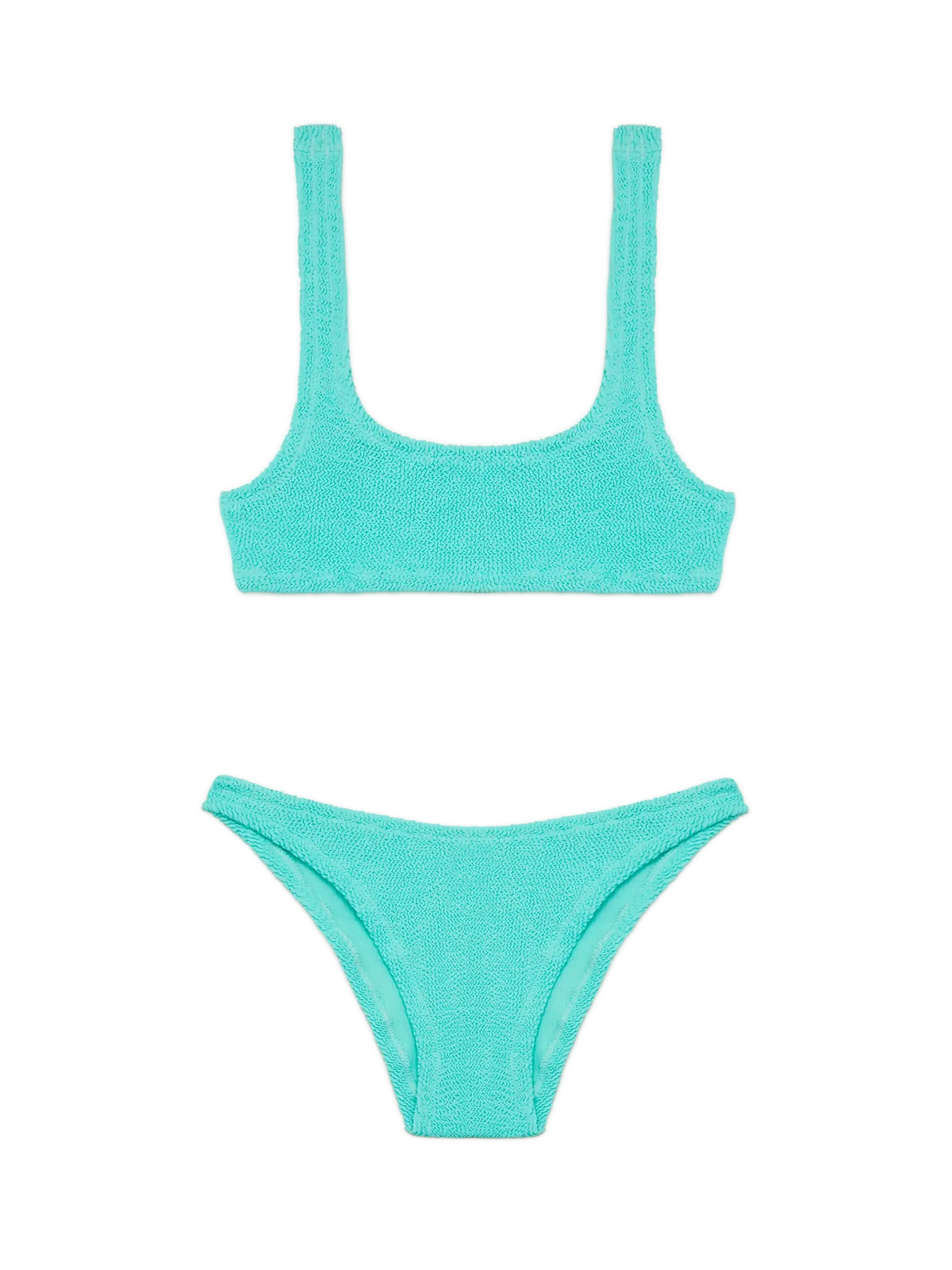 Bikini bralette Naima Elise verde acqua in tessuto crinkle