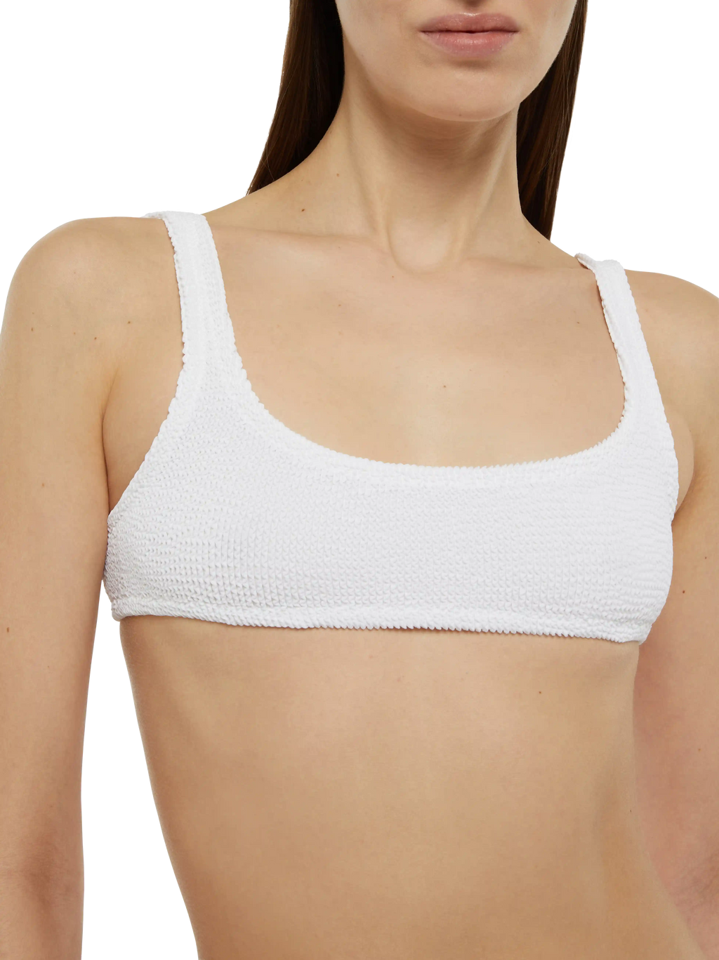 Top bikini bralette Naima bianco in tessuto crinkle