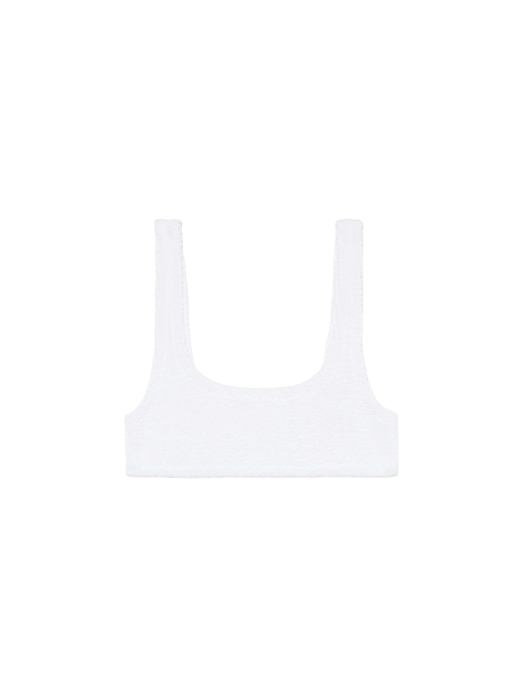 Top bikini bralette Naima bianco in tessuto crinkle