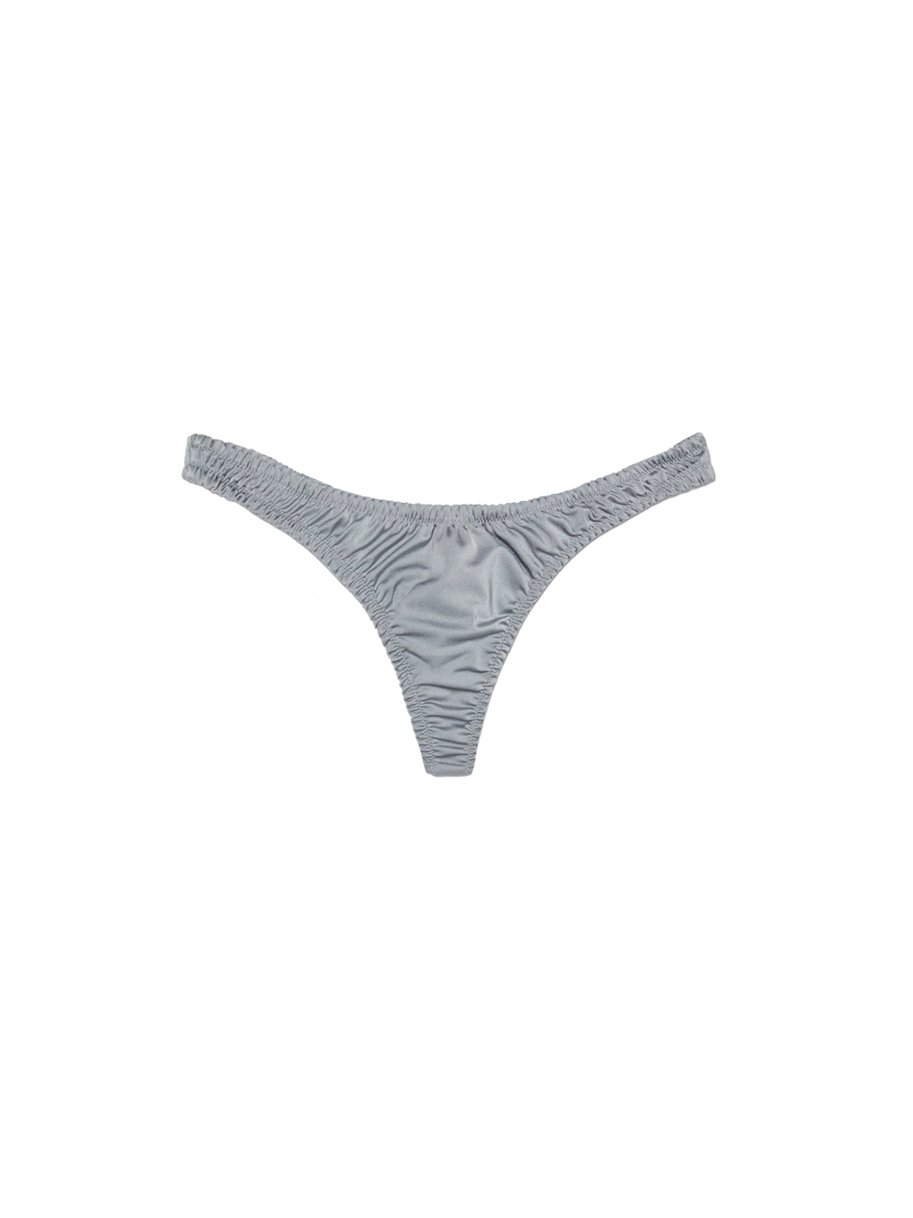 Slip mare Nalu grigio melange in tessuto lucido modello brasiliana