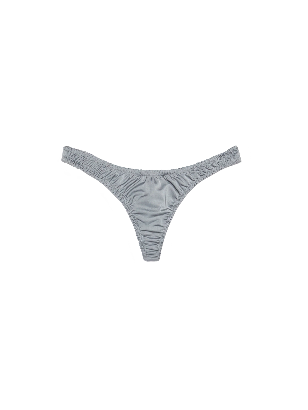 Slip mare Nalu grigio melange in tessuto lucido modello brasiliana