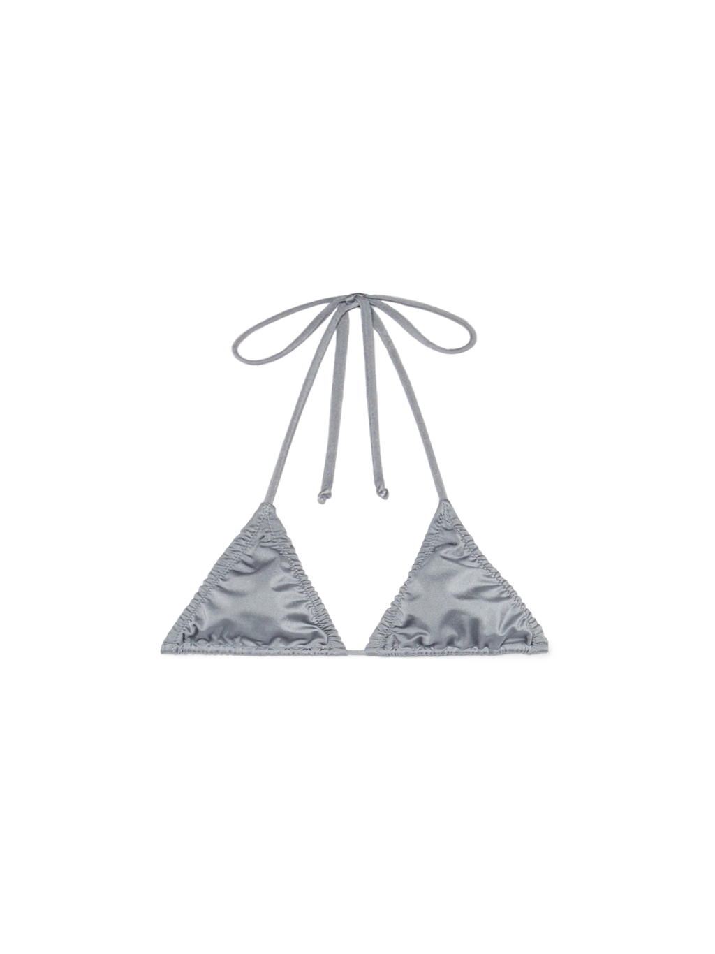 Top bikini a triangolo Nilly grigio melange con volant
