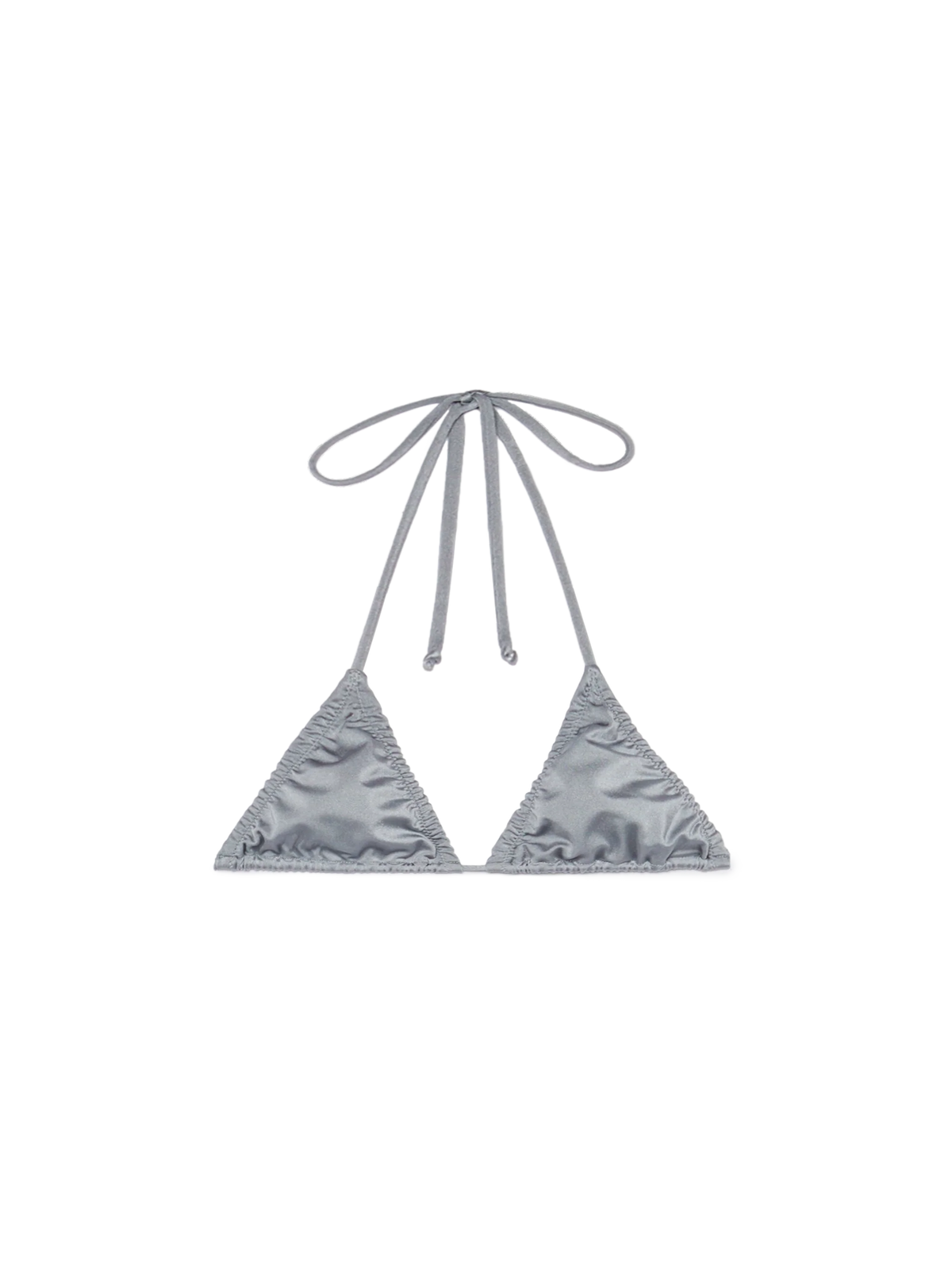 Top bikini a triangolo Nilly grigio melange con volant
