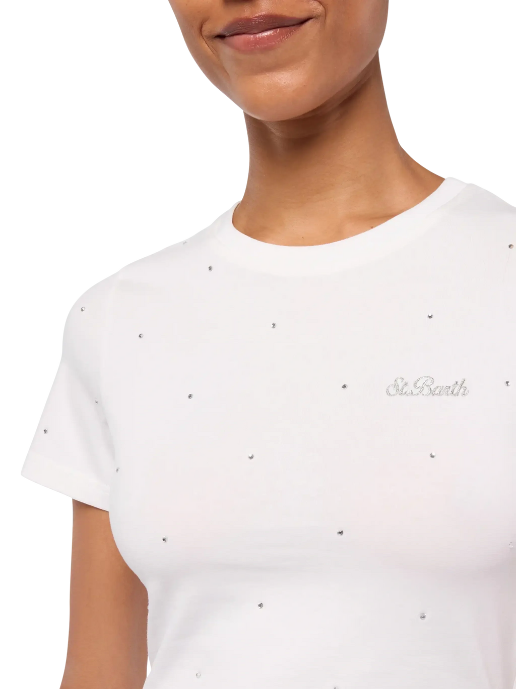 T-shirt Nives bianca con strass all-over product image 2