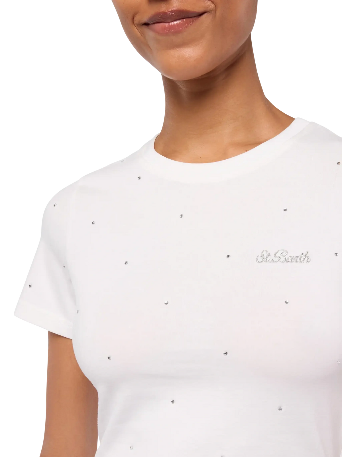 T-shirt Nives bianca con strass all-over product image 2