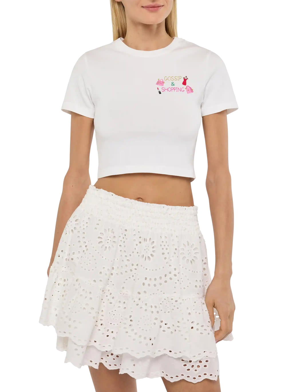 T-shirt Nives bianca con ricamo Gossip shopping product image 2