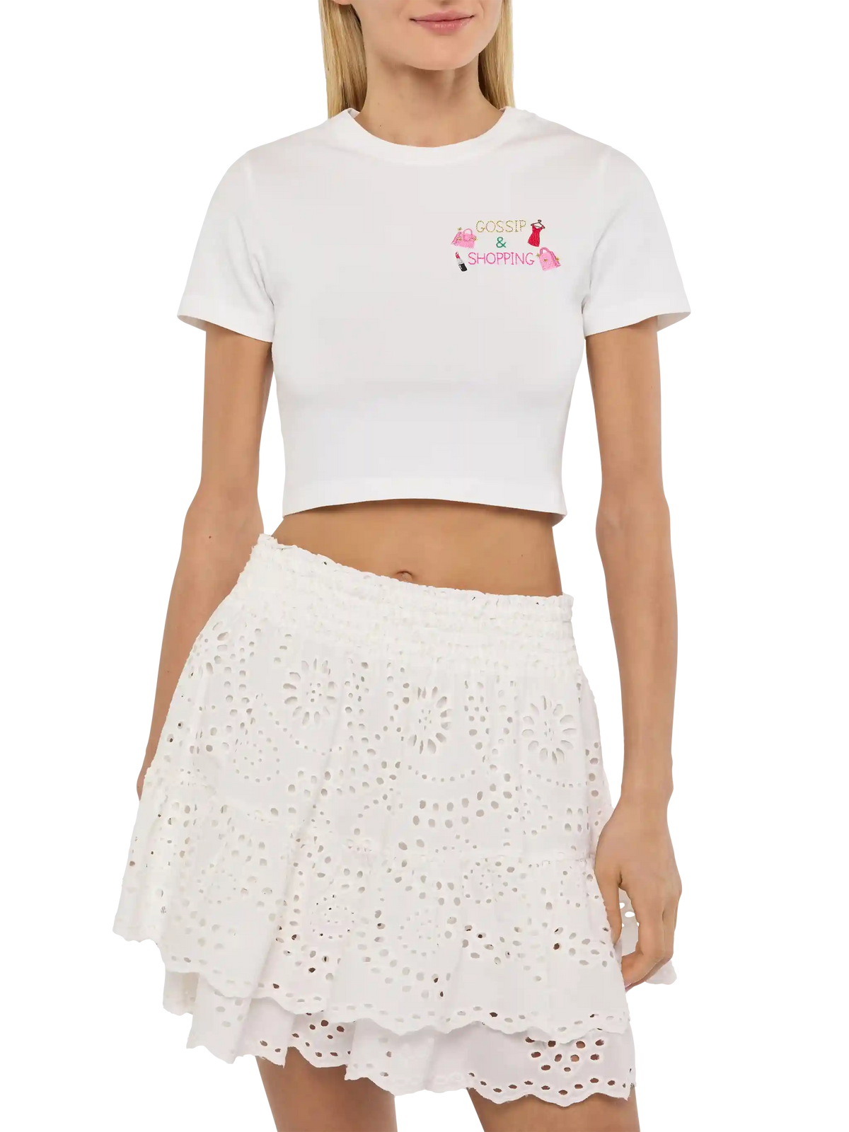 T-shirt Nives bianca con ricamo Gossip shopping product image 2