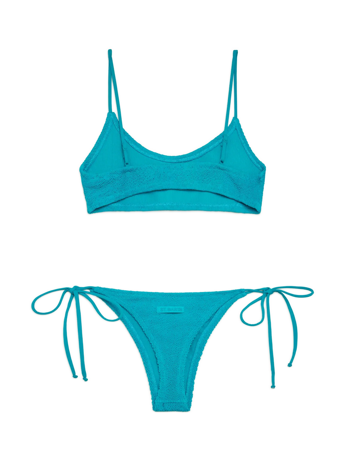 Bikini bralette Judy Norah verde petrolio in tessuto crinkle