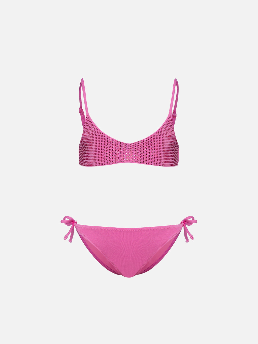Bikini bralette Paloma Jr rosa con strass
