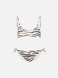 Bikini bralette Paloma Jr in lurex con stampa zebrata