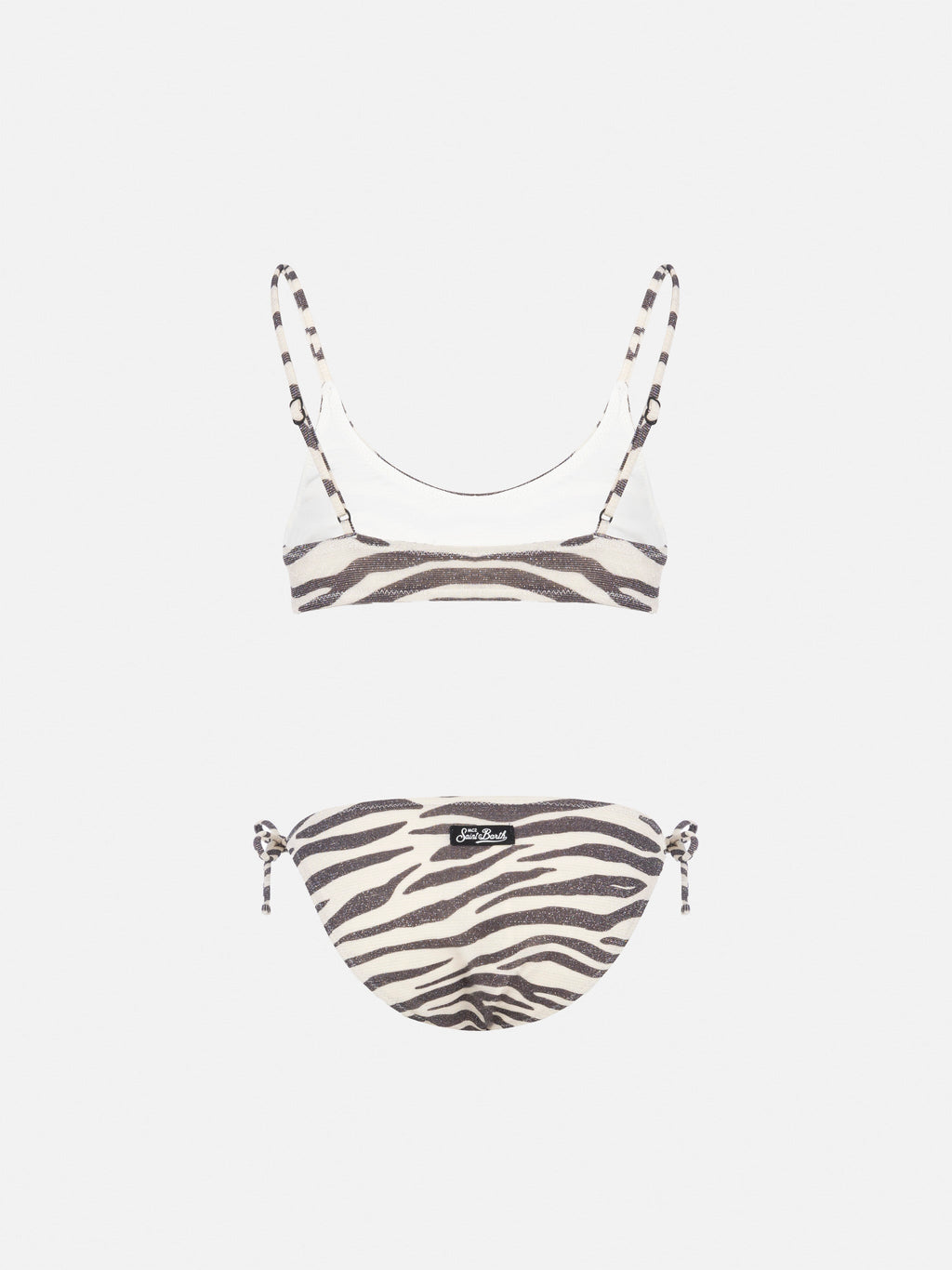 Bikini bralette Paloma Jr in lurex con stampa zebrata