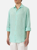 Camicia Pamplona verde salvia in lino product image 1