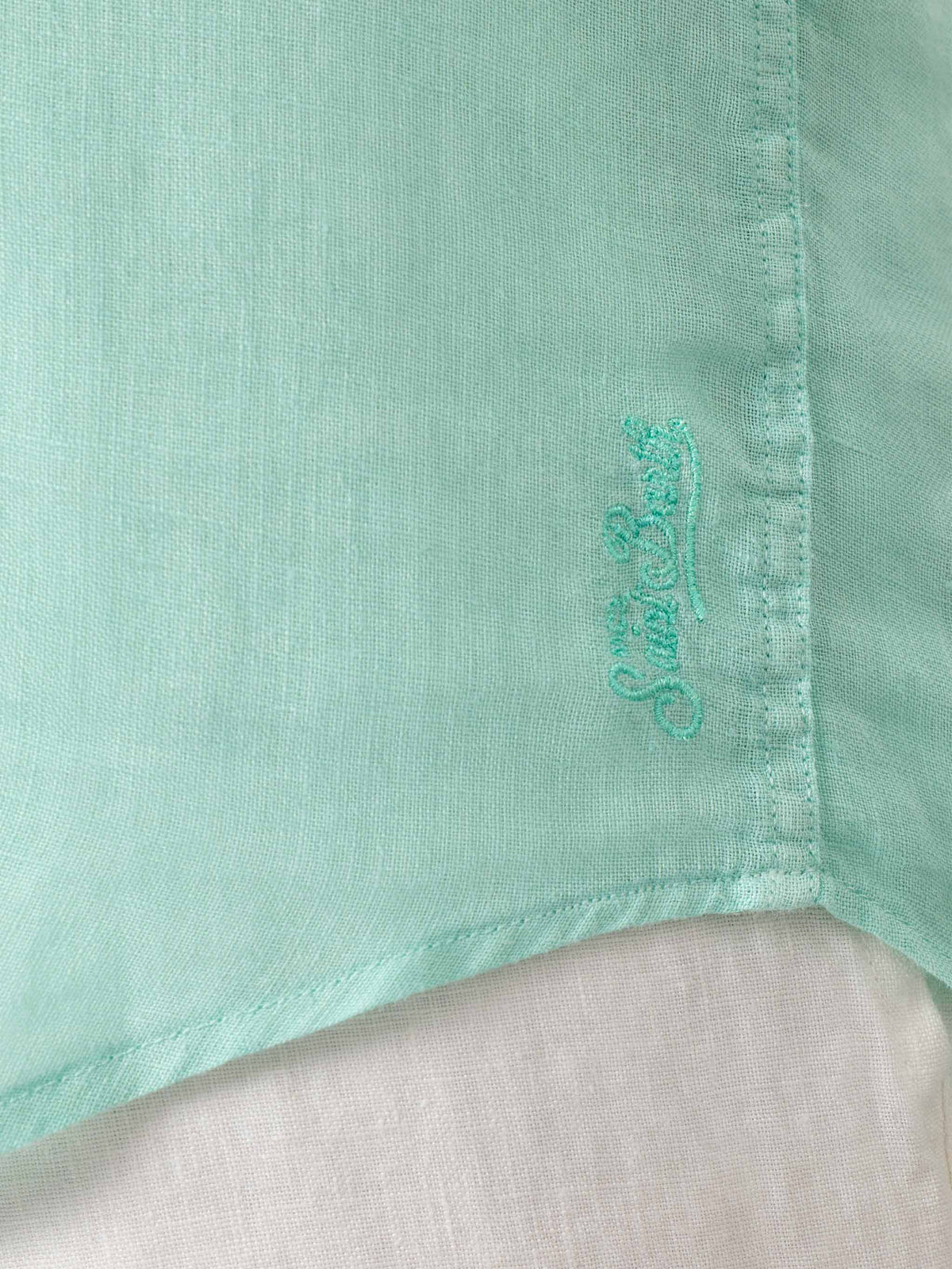 Camicia Pamplona verde salvia in lino product image 2