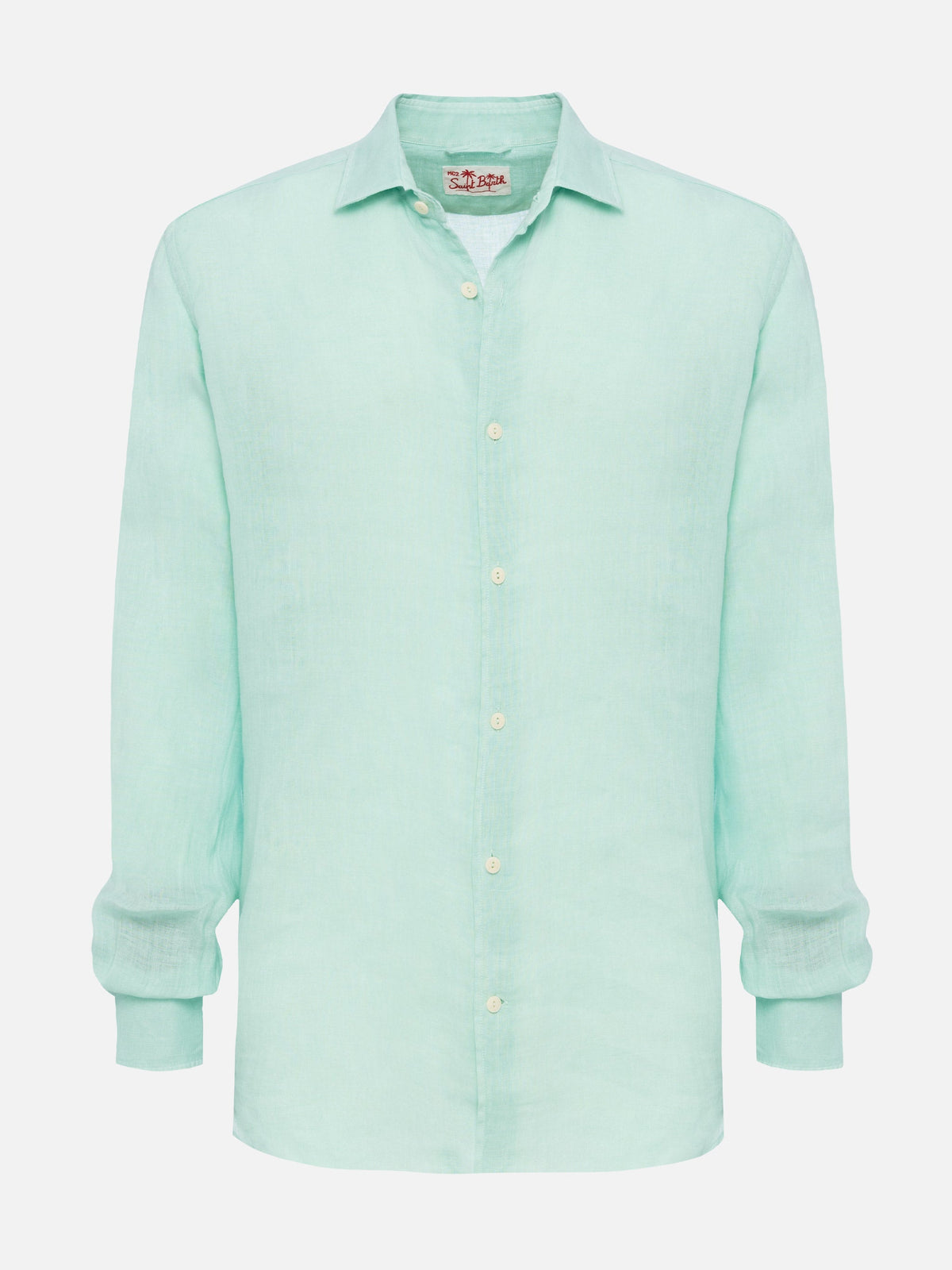 Camicia Pamplona verde salvia in lino product image 4
