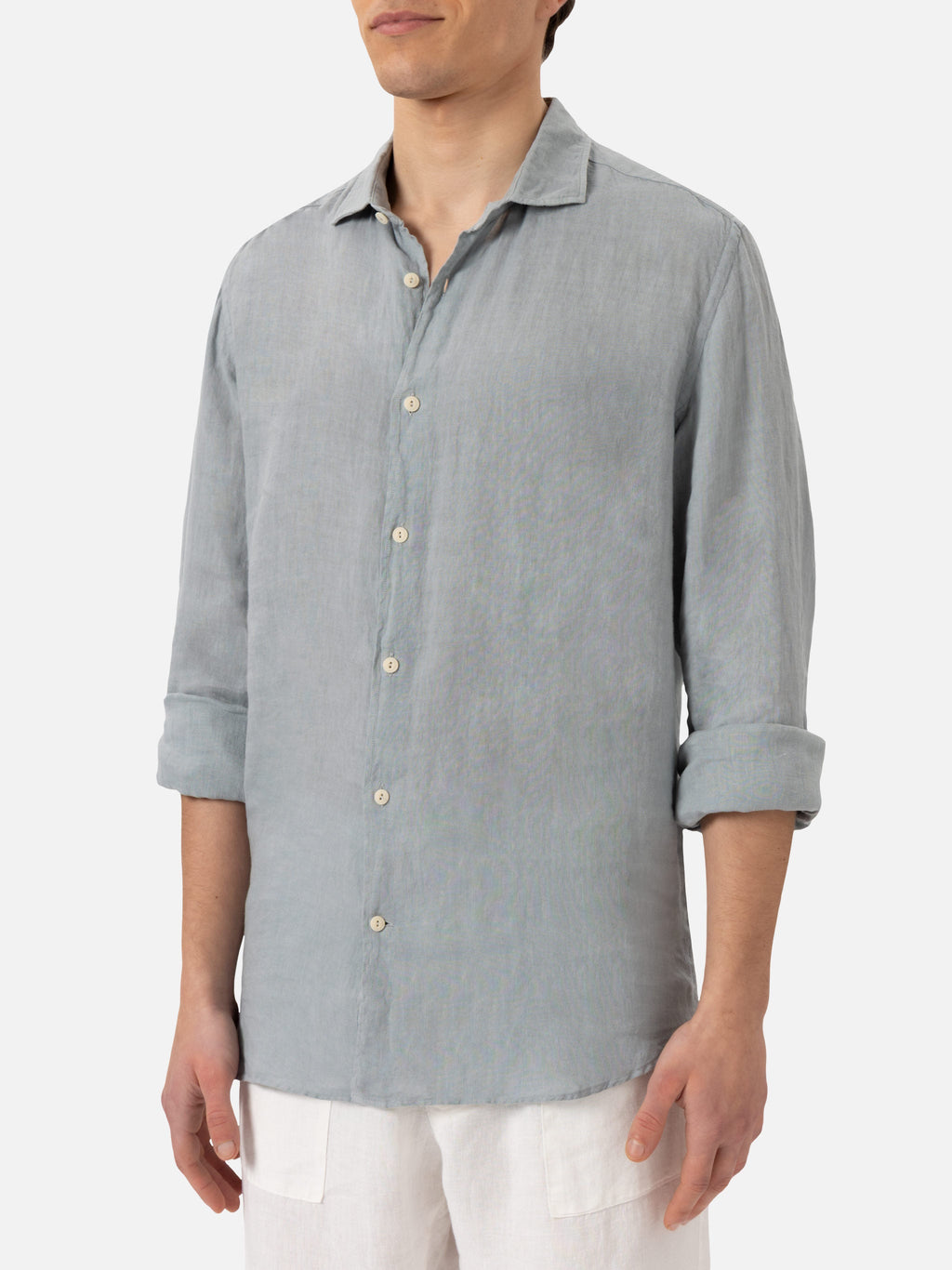 Camicia Pamplona grigio melange in lino product image 1