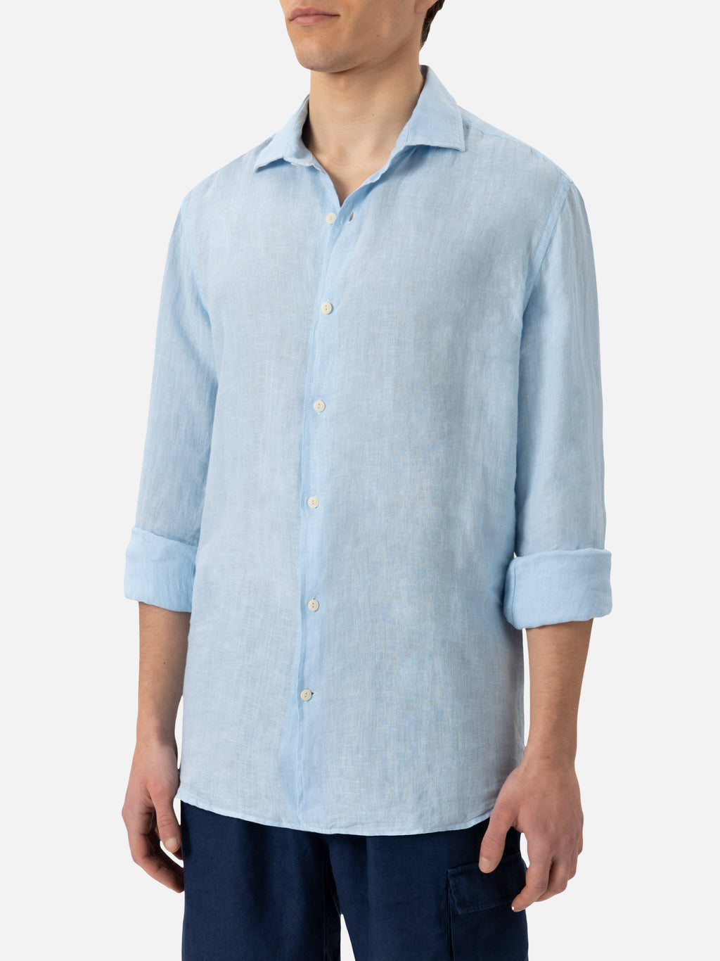 Camicia Pamplona azzurra in lino product image 1