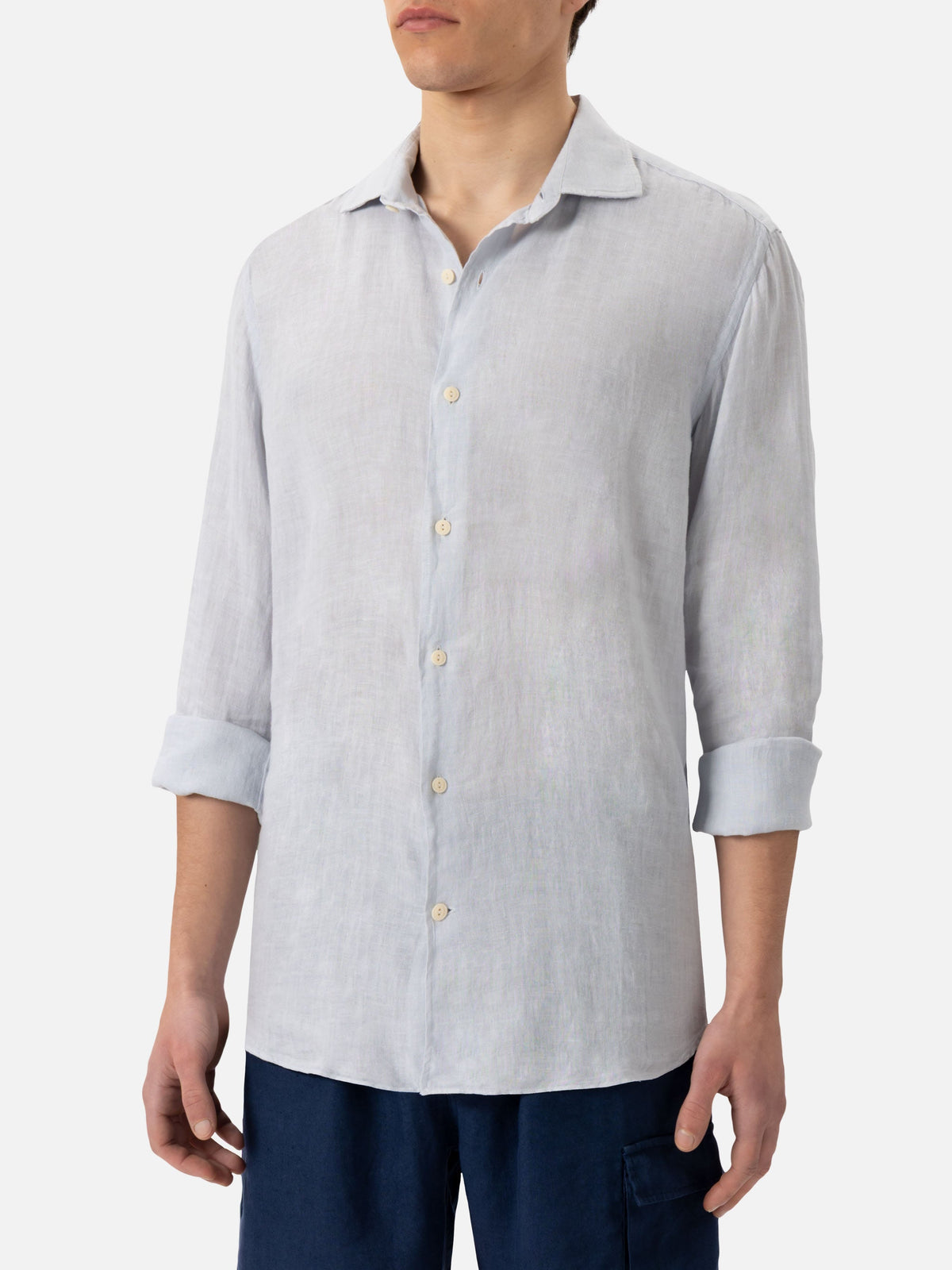 Camicia Pamplona grigio pietra in lino product image 1