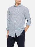 Camicia Pamplona azzurra a righe in seersucker product image 1