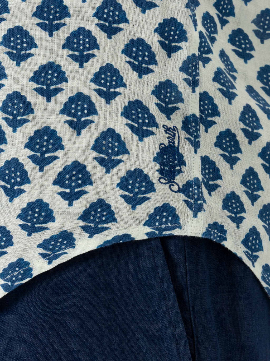 Camicia Pamplona bianco panna in lino con stampa floreale product image 2