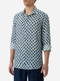 Camicia Pamplona bianco panna in lino con stampa floreale product image 1