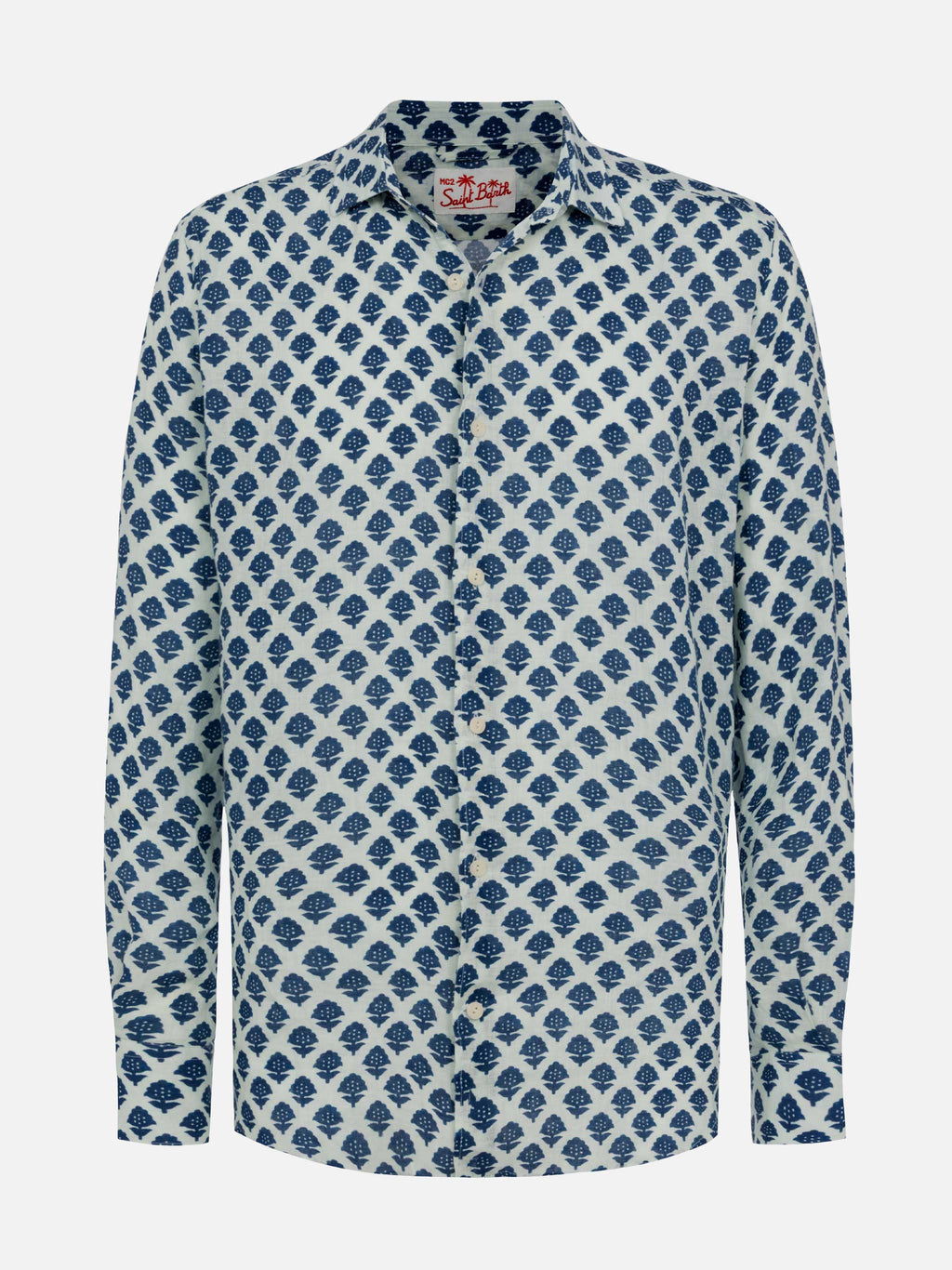 Camicia Pamplona bianco panna in lino con stampa floreale product image 4