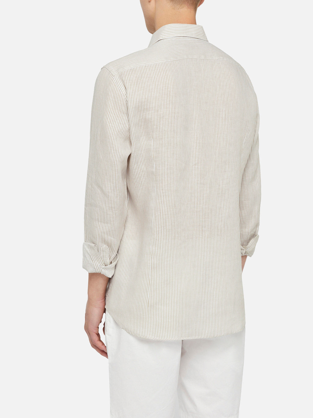 Camicia Pamplona beige a righe in lino product image 3