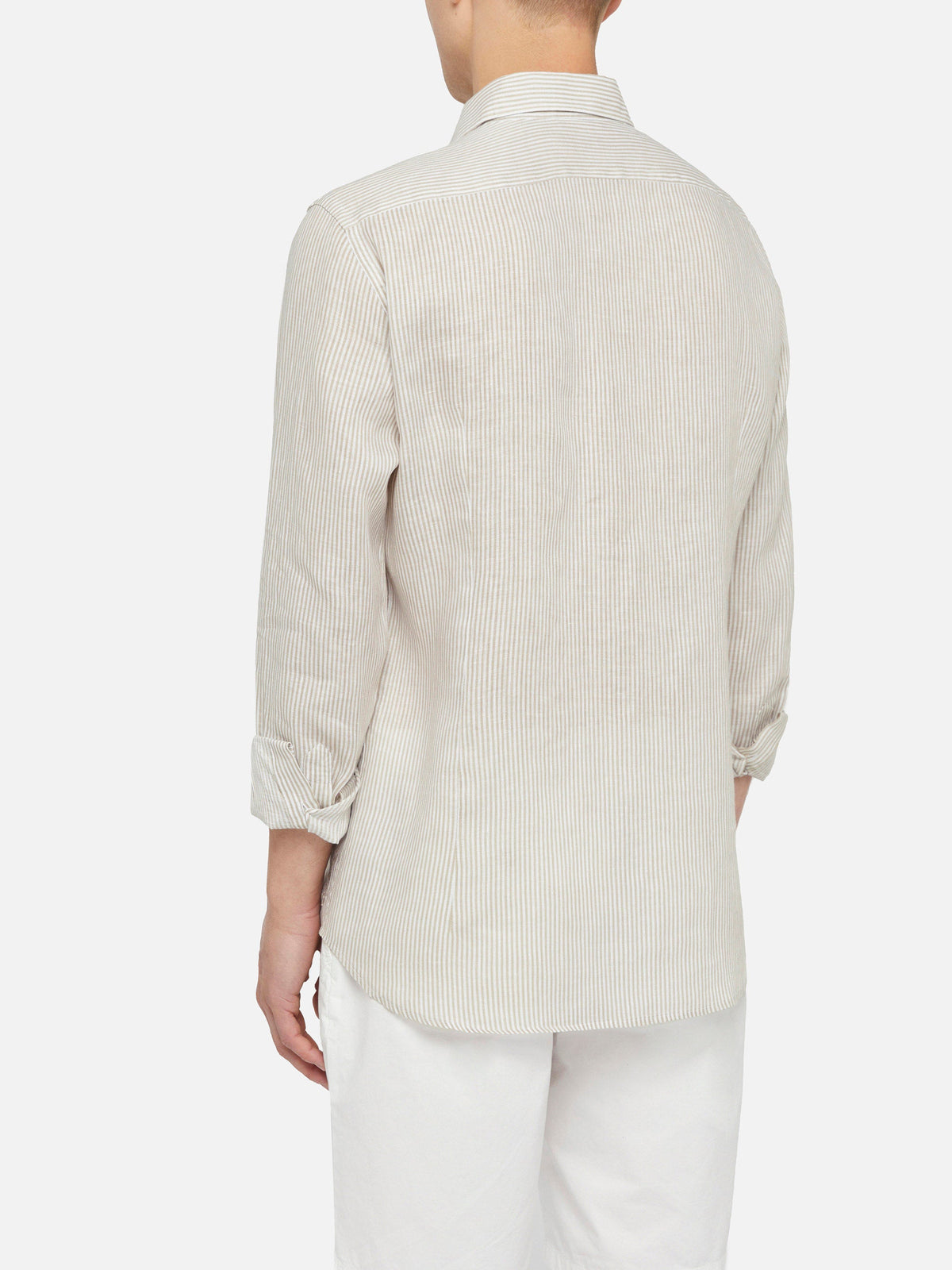 Camicia Pamplona beige a righe in lino product image 3